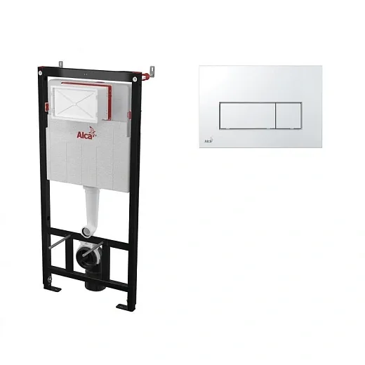 Инсталляция для унитаза AlcaPlast AM101/1120 + клавиша смыва M571 (хром)